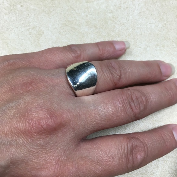 Jewelry - 925 Stamp Sterling Silver Wide Heavy Ring Size 7